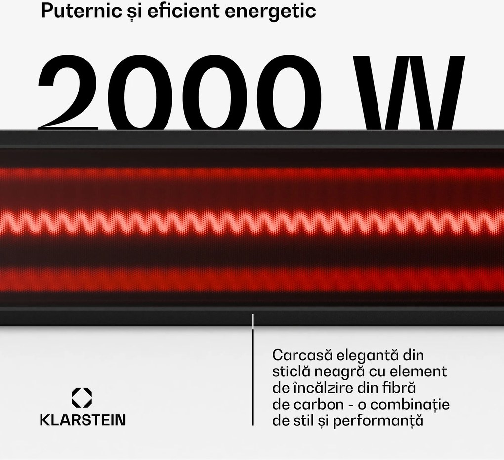 Klarstein Phantom încălzitor cu infraroșu pentru perete | 2000 W | 15 m² | Puternic și subțire | 84 cm x 10 cm