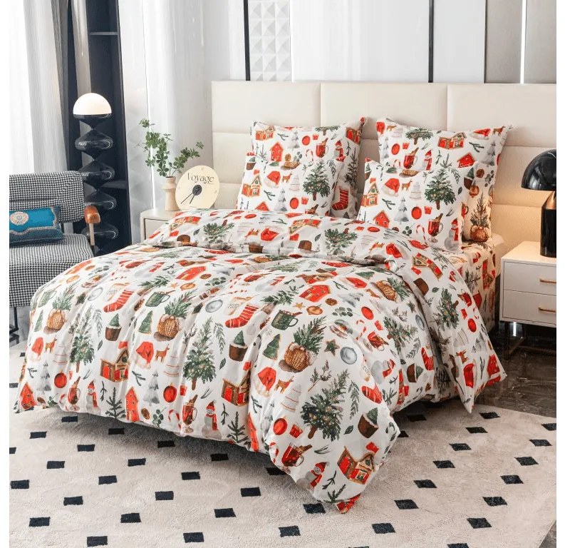 Lenjerie de pat din microfibra FESTIVE MAGIC albă Dimensiune lenjerie de pat: 2 buc 70 x 90 cm | 200 x 220 cm