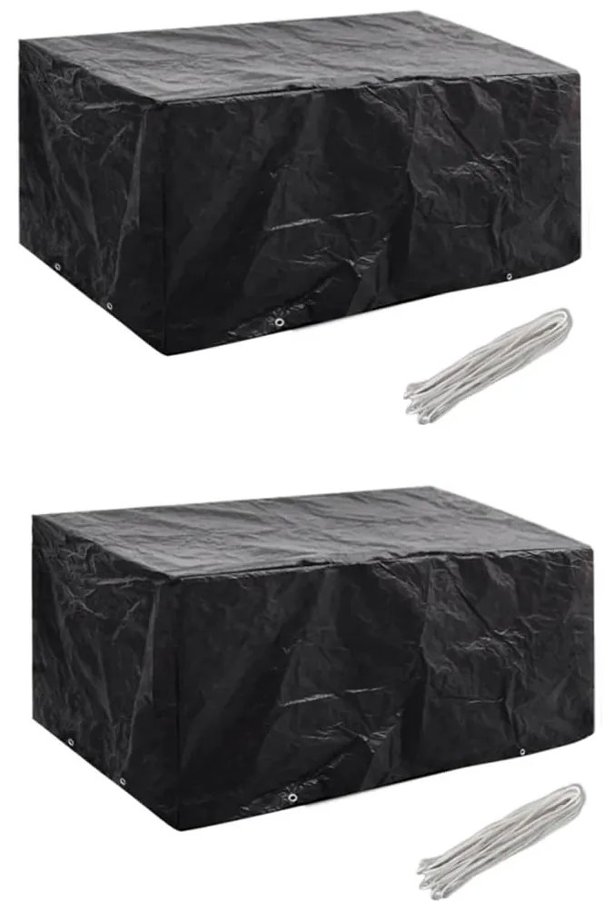 vidaXL Huse mobilier grădină 2 buc. 180x140 cm set poliratan 8 ocheți
