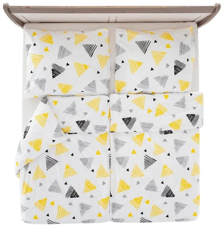 Lenjerie de pat creponata TRIANGLE alba Dimensiune lenjerie de pat: 70 x 90 cm | 140 x 200 cm