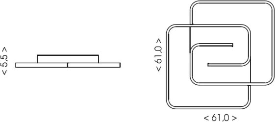 Brilagi - Plafonieră LED dimabilă VELO XL LED/98W/230V 61x61 cm + telecomandă
