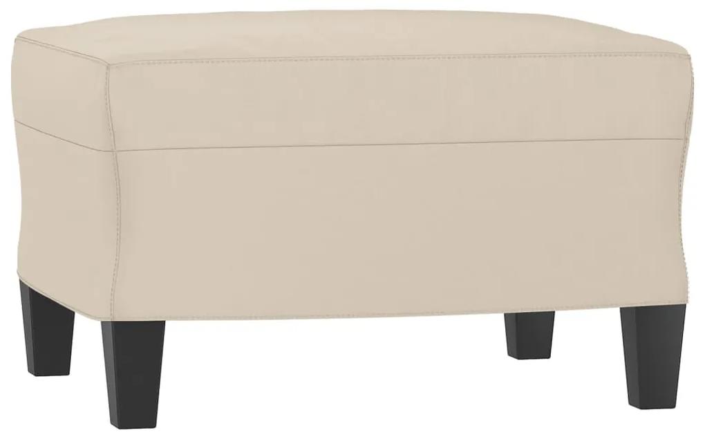 Canapea cu 3 locuri si taburet, crem, 180 cm, microfibra
