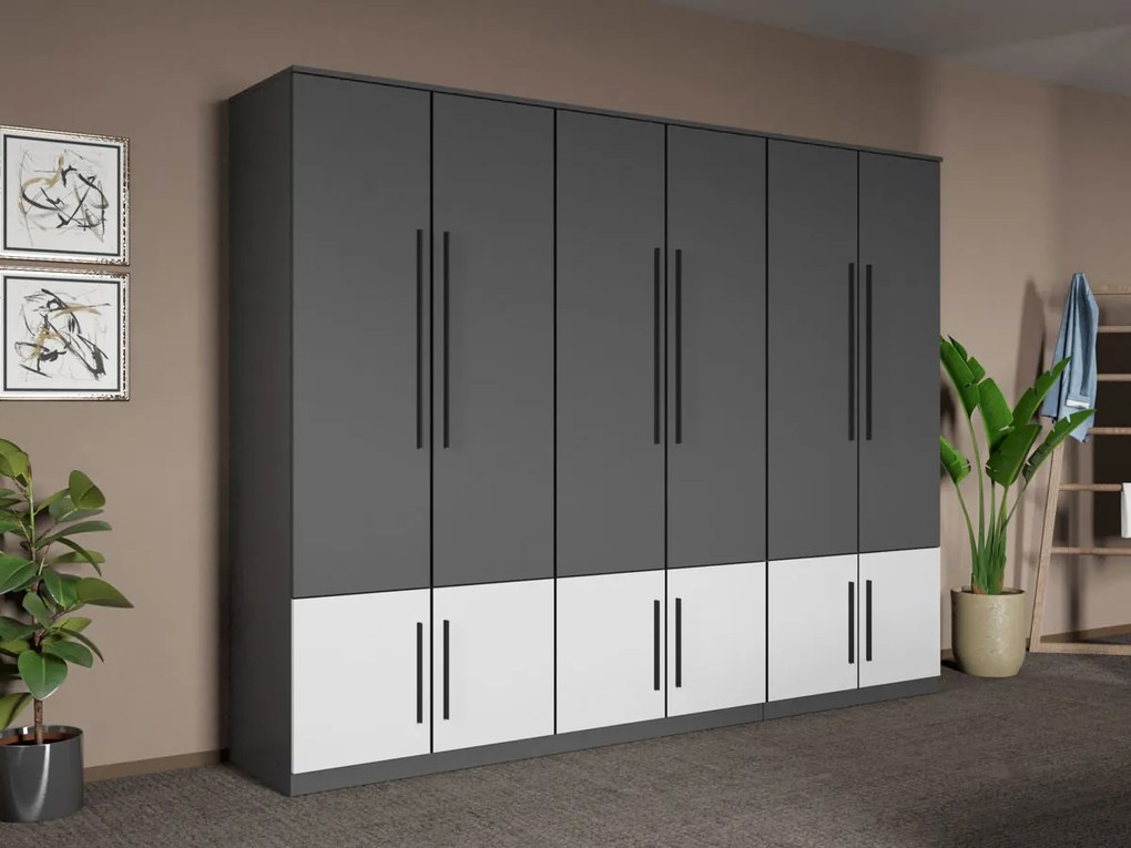 Set mobila dormitor 4 piese Gri/Alb Shape C14