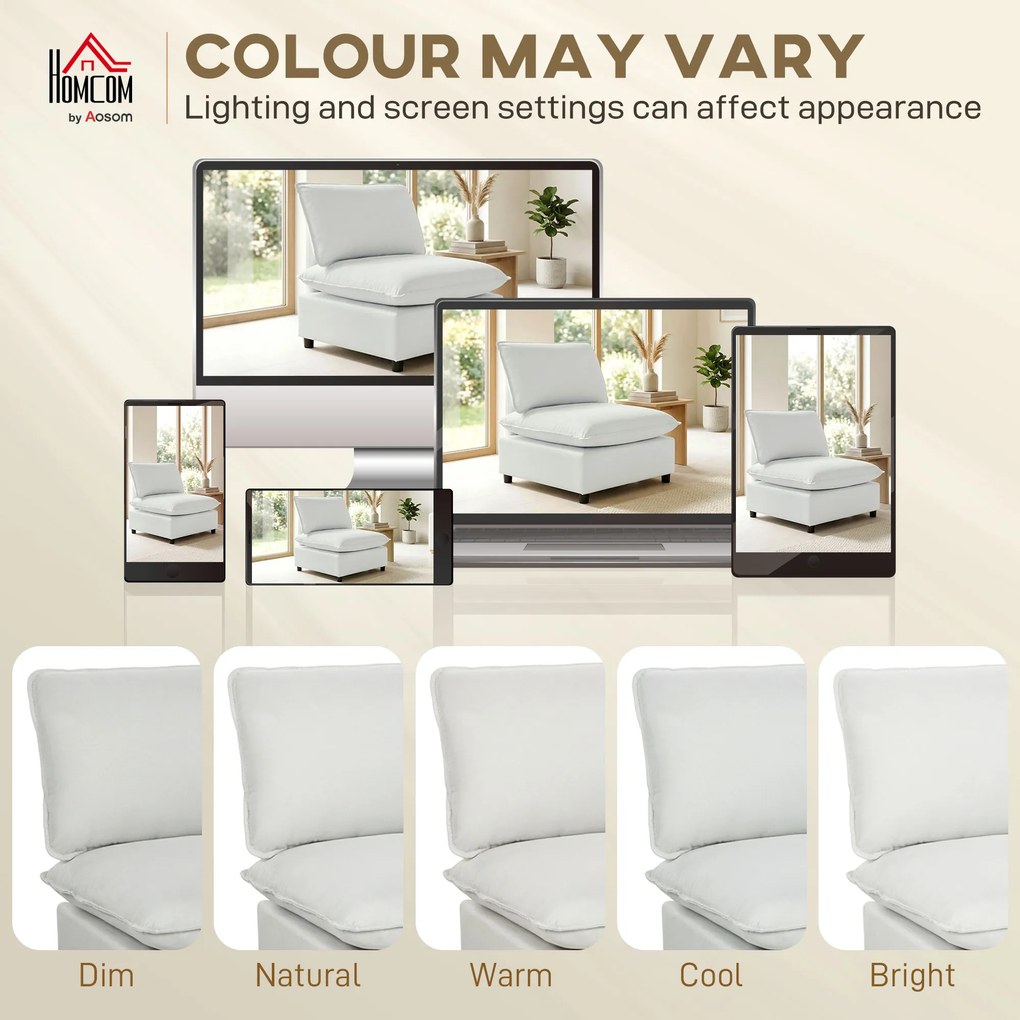 HOMCOM Scaun accent, scaun Leathaire modern cu șezut lat și adânc, pernițe groase, montaj ușor, gri | Aosom Romania