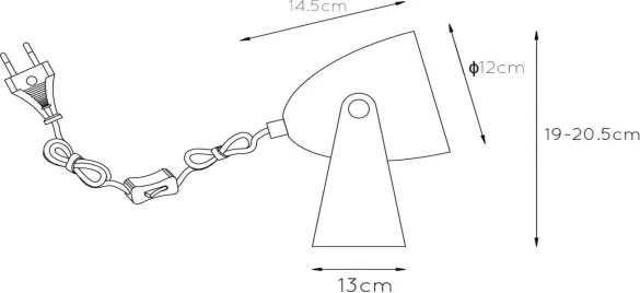 Lampă de masă Lucide 45564/01/36 CHAGO 1xE14/40W/230V gri