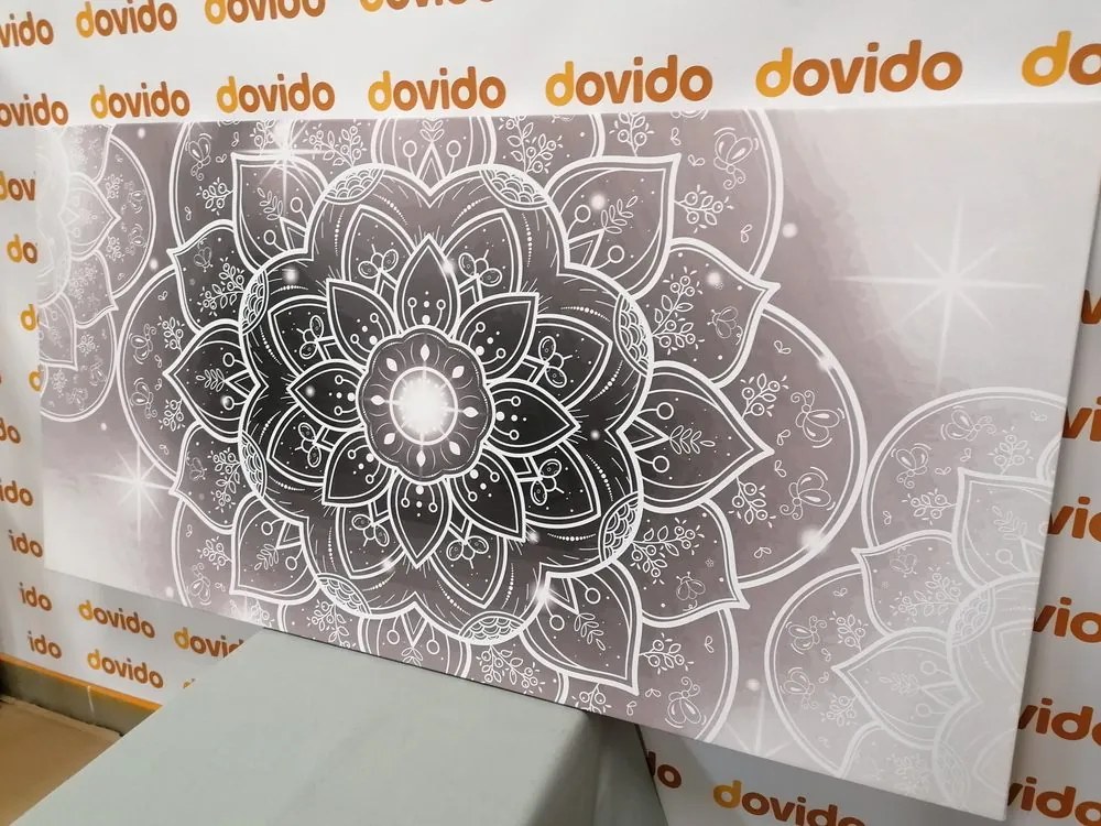 Tablou Mandalea orientală în design alb-negru