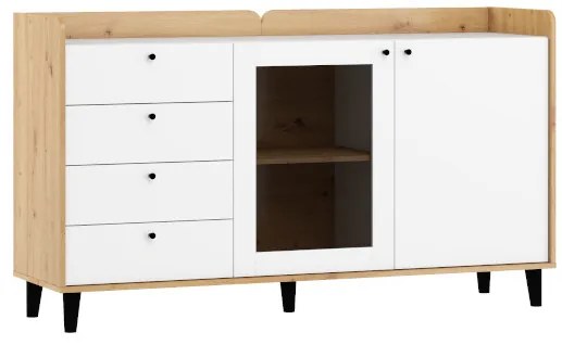 Dolce Dol-04 Display Dulap Oak Artisan/White High Gloss