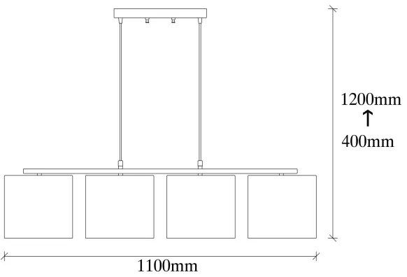 Lustră pe cablu VALIZ 4xE27/40W/230V