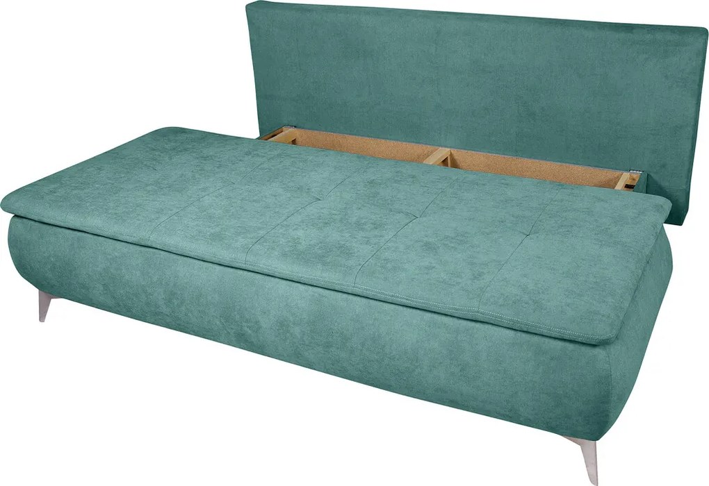 Canapea extensibila Sofie, cu lada pentru depozitare, 3 locuri, 203x92x86 cm, Mint