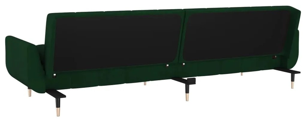 Canapea extensibila cu 2 locuri, 2 perne, verde inchis, catifea Morkegronn, Fara scaunel pentru picioare Fara scaunel pentru picioare