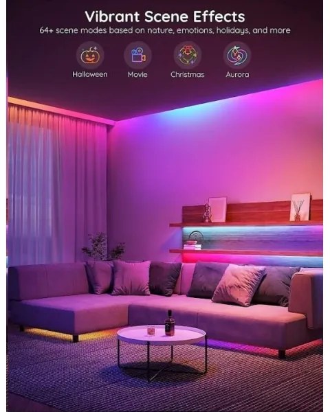 Bandă LED Govee Wi-Fi RGBIC Smart PRO 5m