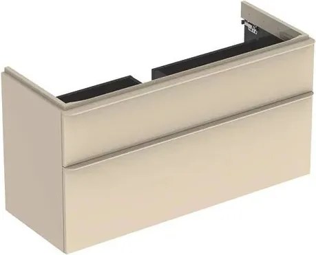 Dulap baza pentru lavoar suspendat Geberit Smyle Square gri nisip 2 sertare 119 cm