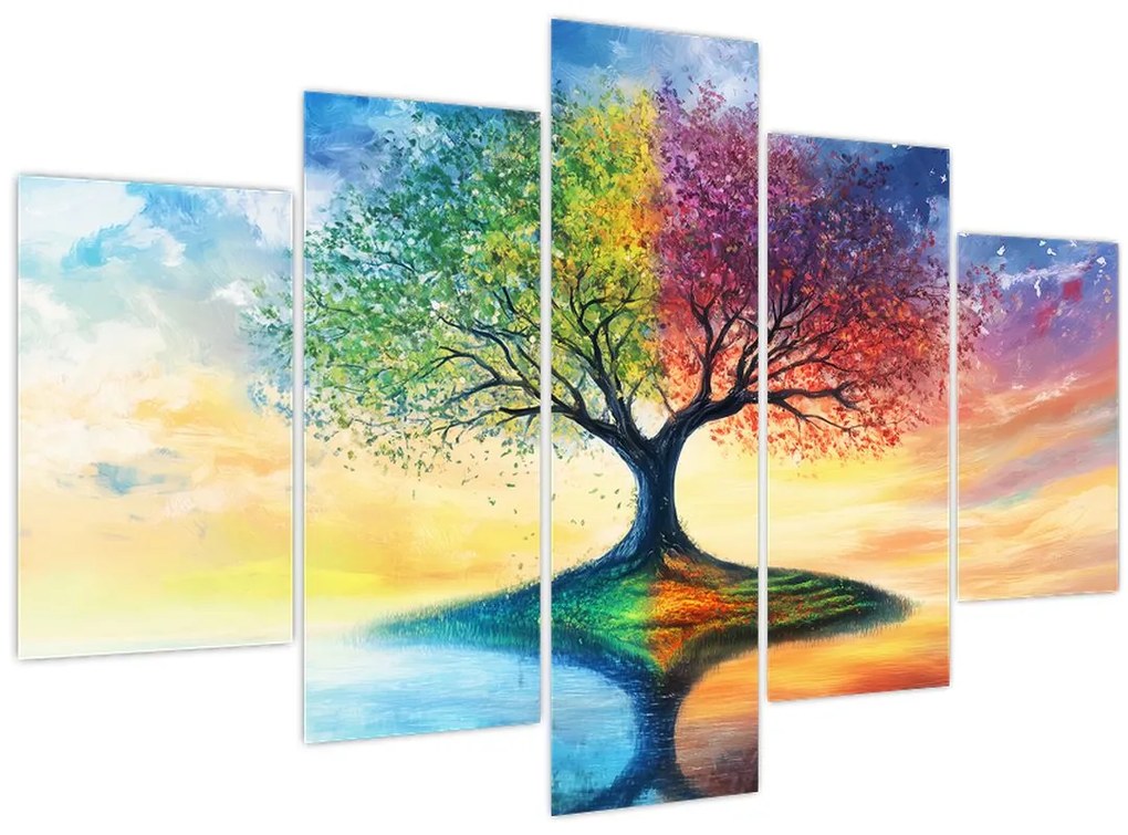 Tablou – Arbore pictat al anotimpurilor (150x105 cm)