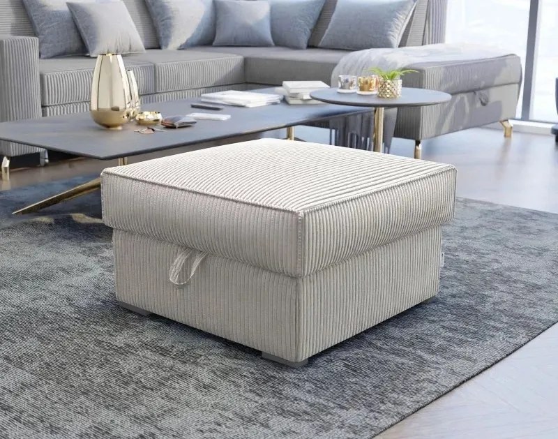 Taburet crem SMART COSARO cu spatiu de depozitare 65x65 cm