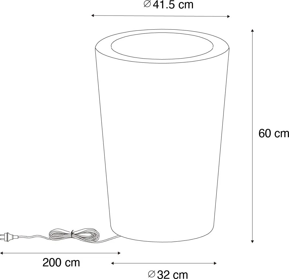 Lampă de podea inteligentă pentru exterior Verano, cu ghiveci, alb, IP65, inclusiv LED Wifi A60