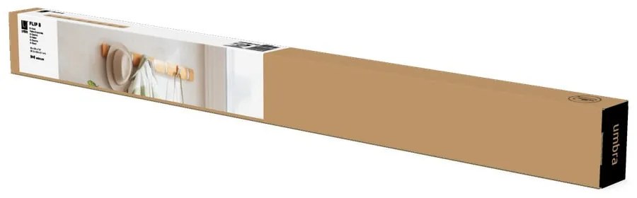 Cuier de perete în culoare naturală din lemn masiv de frasin Flip – Umbra