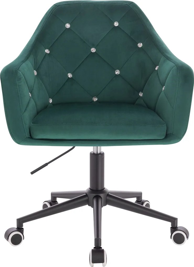 HR830CK Scaun Verde Catifea cu Bază Neagră