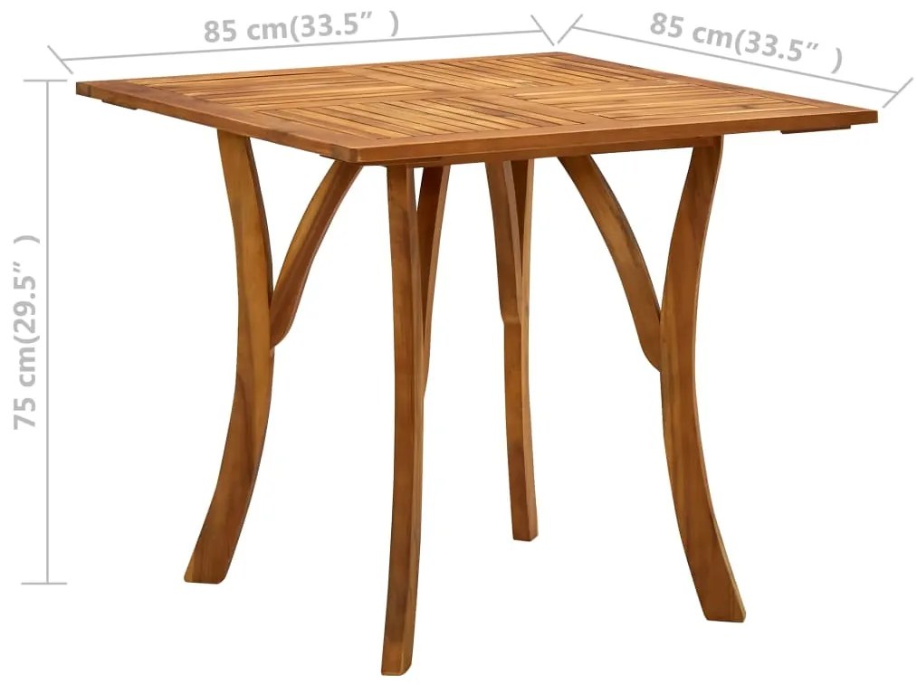 Set mobilier pentru gradina, 3 bucati, lemn masiv de acacia Patrat, 3