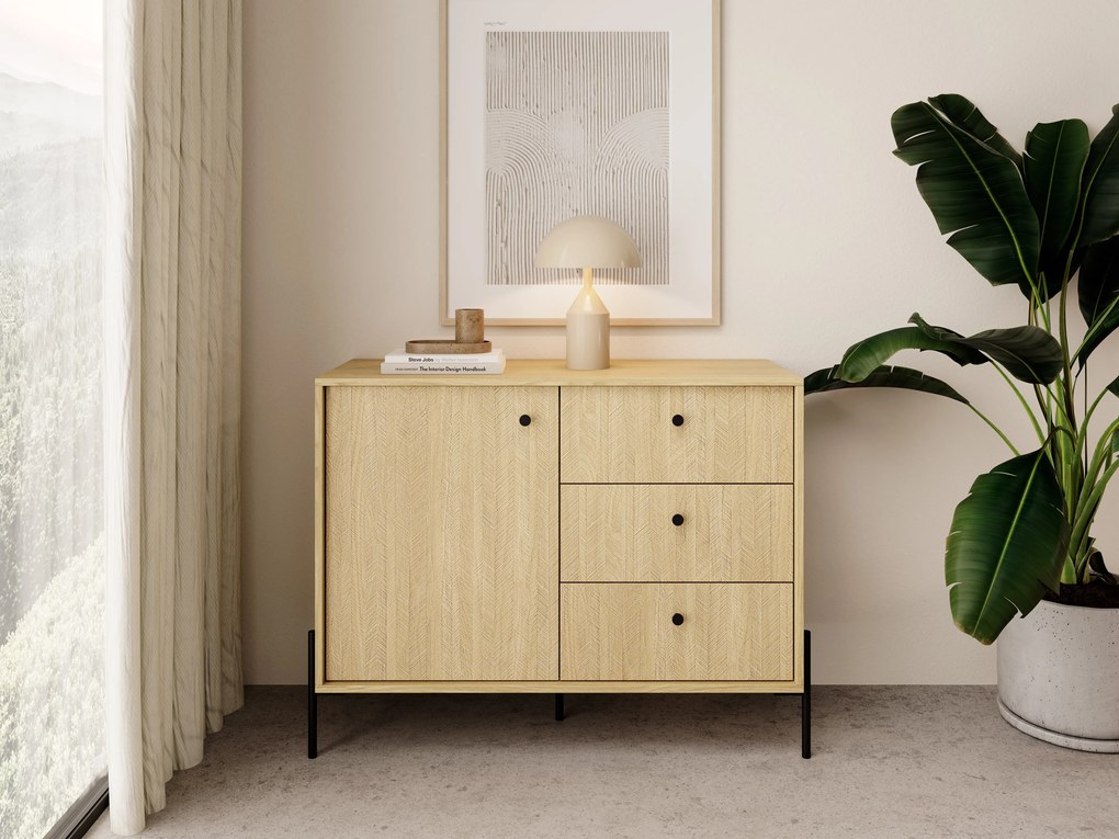 Comodă Scandia D3S (Stejar scandi + jedlička scandi). 1071388