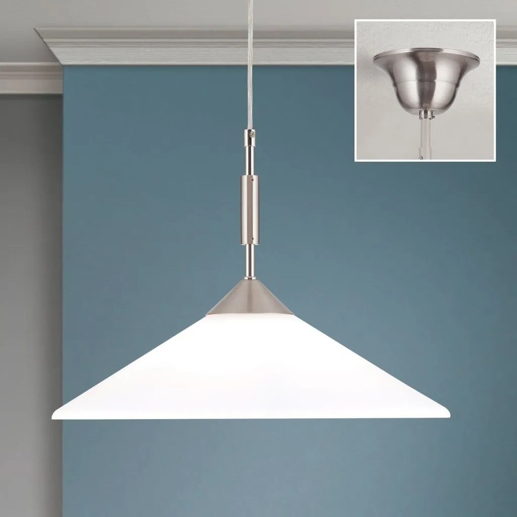 Lustra, Pendul realizat manual ARTDESIGN 40cm, crom satinat/ alb opac