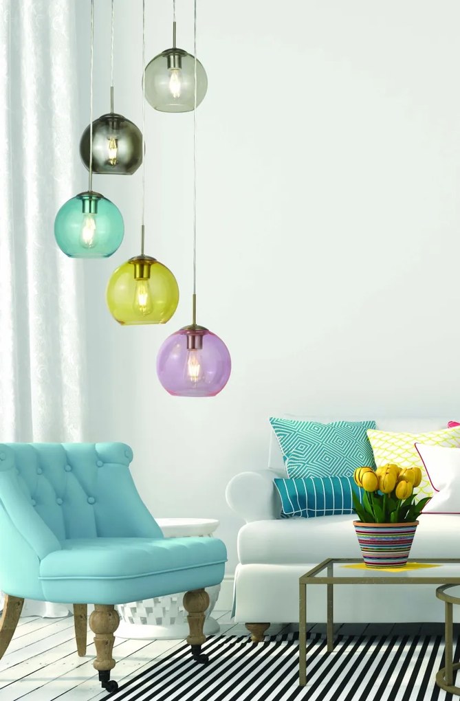 Lustra moderna suspendata design multicolor Mardi Gras 8135-5SS SRT