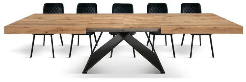 Masa Carole extensibila, picior Mdf - RUSTIC - 180 cm / 90 cm / 77 cm