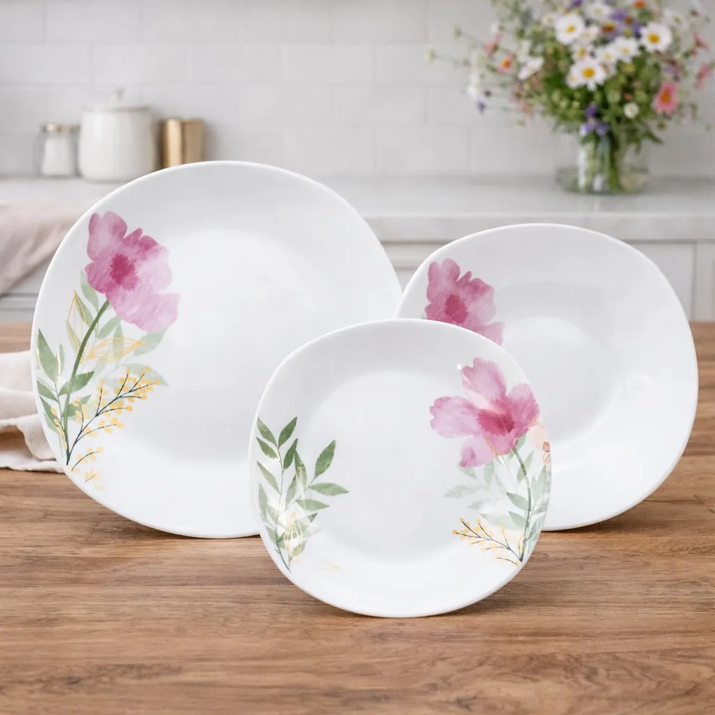 Arôme Home Set de masă cu 18 piese Roz mac