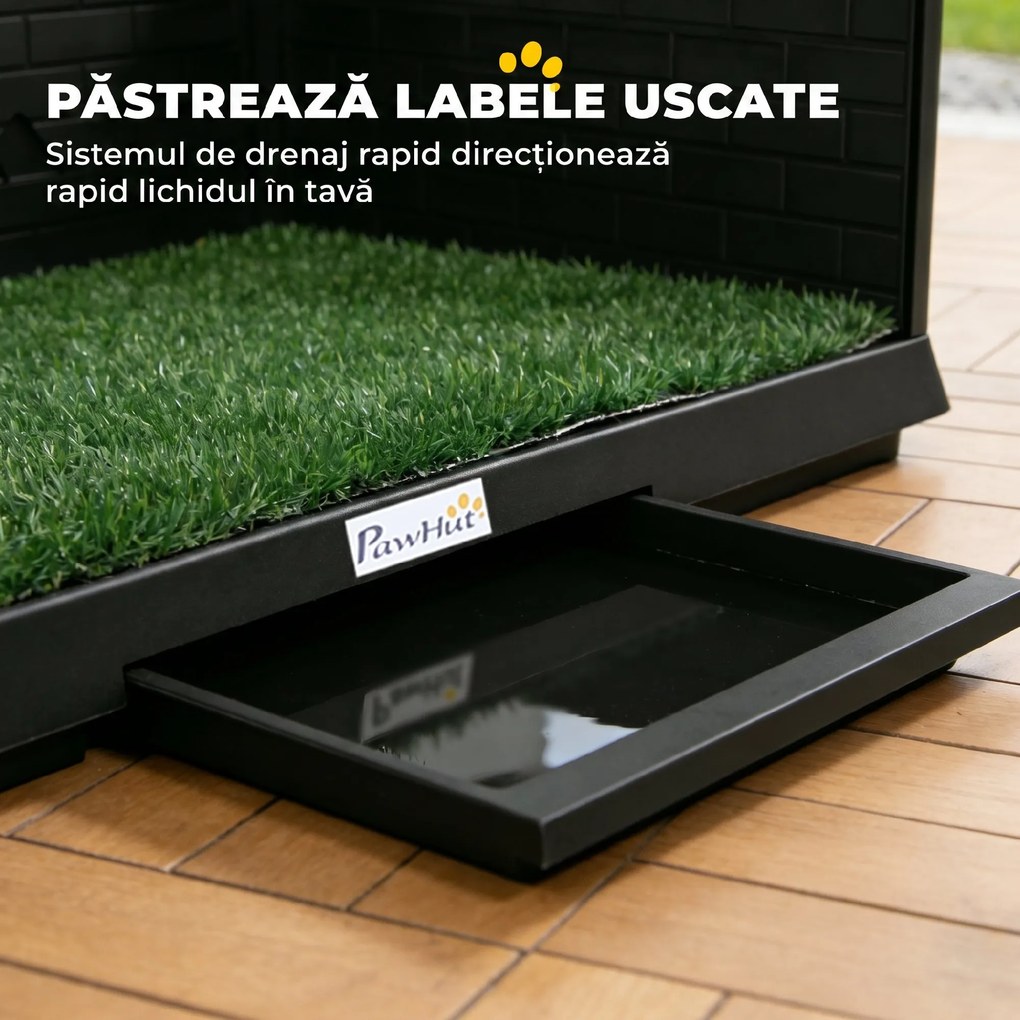 PawHut Toaletă pentru câini cu tavă detașabilă, 75 x 51 x 36,5 cm | Aosom Romania