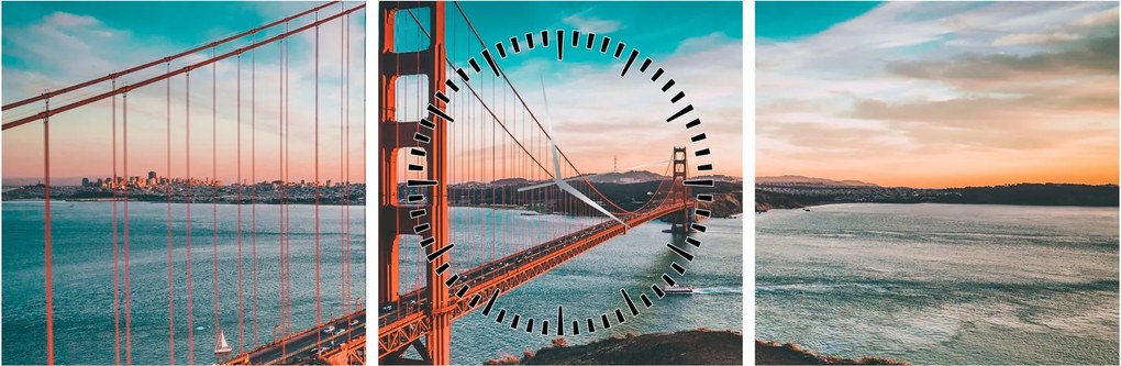 Tablou - Golden Gate, San Francisco (cu ceas) (90x30 cm)