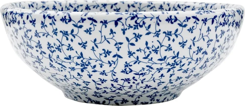 vidaXL Lavoar de blat, alb și albastru, rotund, Φ41x14 cm, ceramică