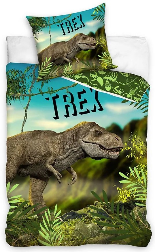 Dinozaur set de lenjerie de pat 140×200cm, 70×90 cm