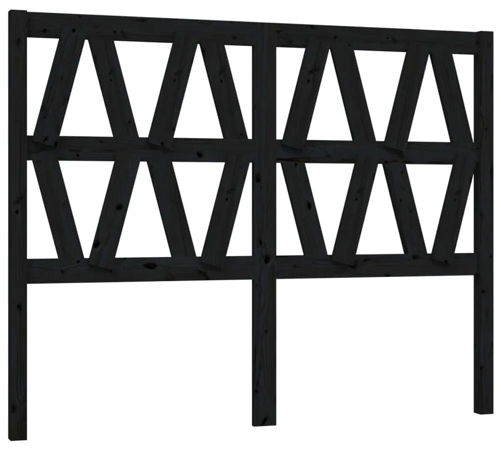 818624 vidaXL Tăblie de pat, negru, 146x4x100 cm, lemn masiv de pin