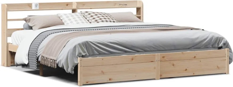 vidaXL Cadru de pat cu tăblie, 180x200 cm, lemn masiv de pin