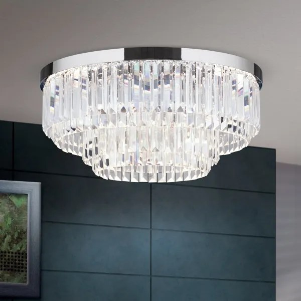 Plafonieră LED de cristal dimabilă Orion PRISM LED/80W/230V d. 55 cm crom lucios