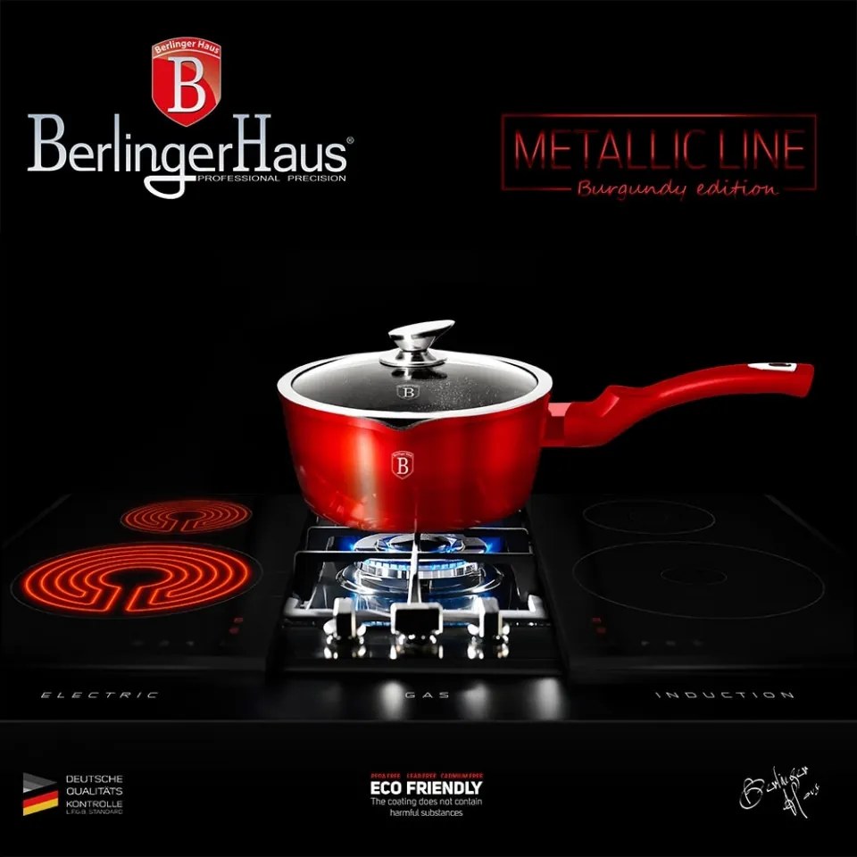 Cratita cu capac 16 cm Burgundy Metallic Line Berlinger Haus BH 1525N