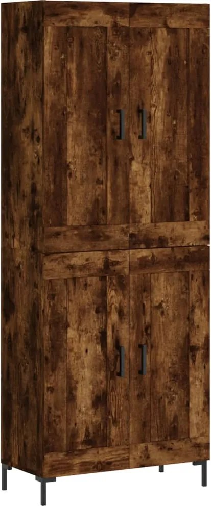 vidaXL Dulap înalt, stejar fumuriu, 69,5x34x180, lemn compozit