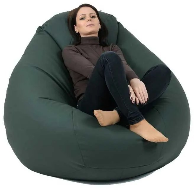 Fotoliu Nirvana Gigant, Material Piele ecologica - Dark Green