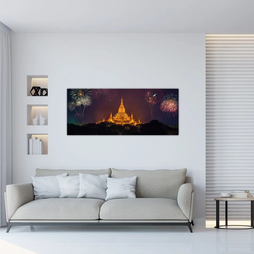 Tablou cu artificii în Asia (120x50 cm)
