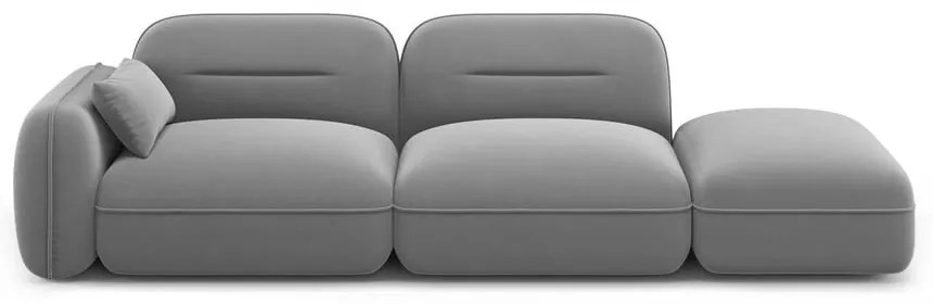 Șezlong gri deschis cu tapițerie din catifea (colț stânga) Audrey – Interieurs 86