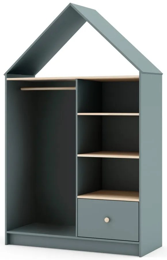 Șifonier de copii verde prăfuit deschis 110x180x45 cm Estefania – Marckeric