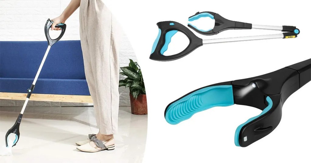 Penseta pentru gunoi cu magnet si lumina LED