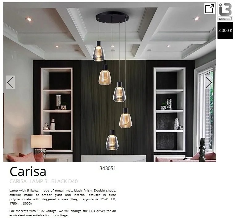 Lustra LED suspendata design modern Carisa 5L