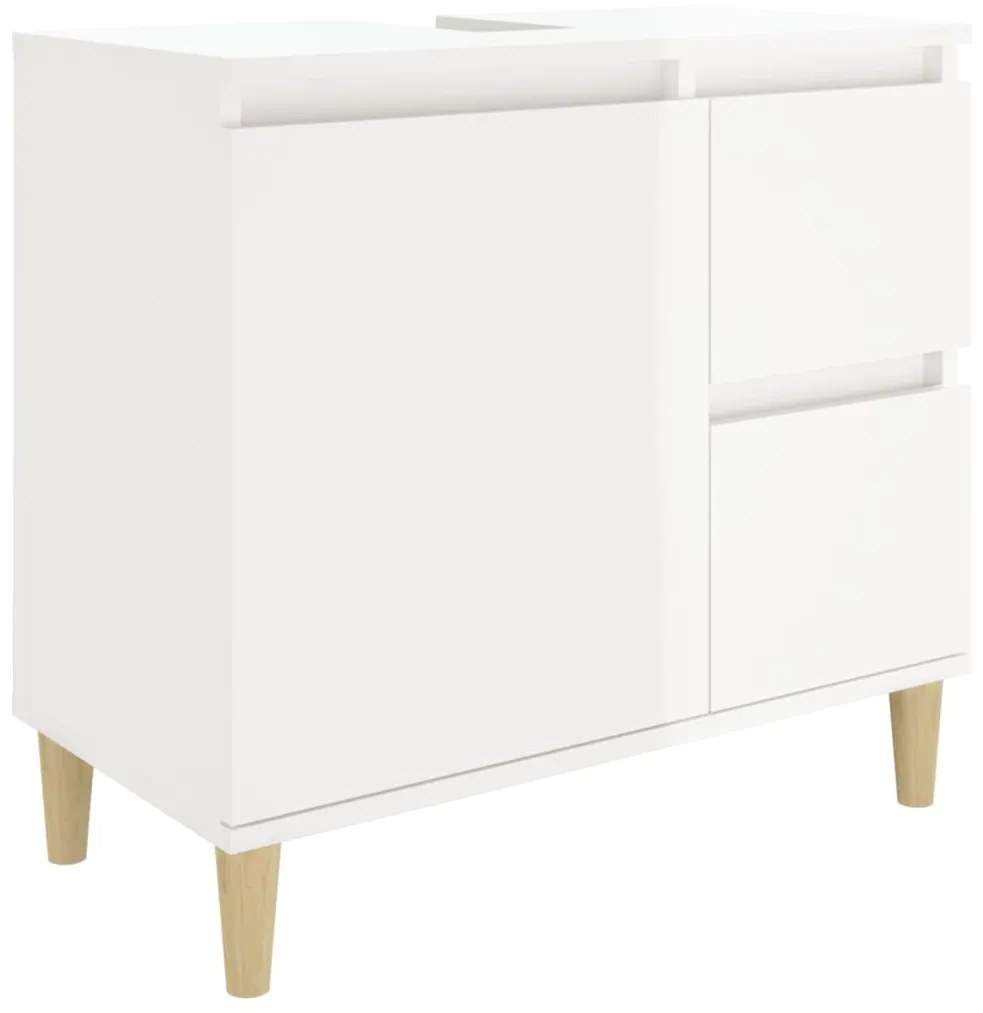 819822 vidaXL Dulap de baie, alb extralucios, 65x33x60 cm, lemn prelucrat