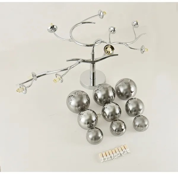 Brilagi - Lustră aplicată LED MISTEL 9xG9/3W/230V negru-crom/sticlă fumurie