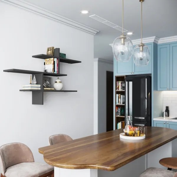 Etajeră de perete LEO 80,5x123 cm antracit