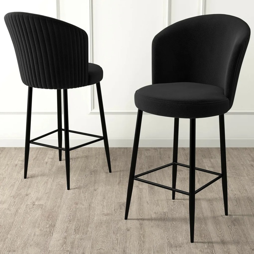 Set de scaune de bar Alte Black, 2 bucăți, 2 buc.