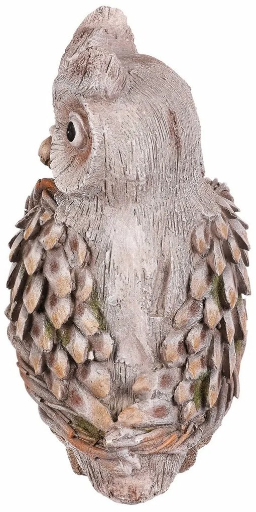 Decorație de grădină Bufniță, gri, 24 x 22 x 40 cm