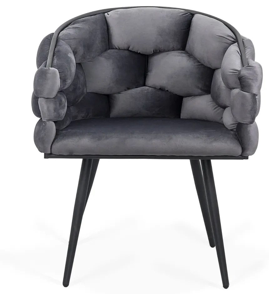 Scaun living modern din catifea si cadru metalic BUC 256 gri