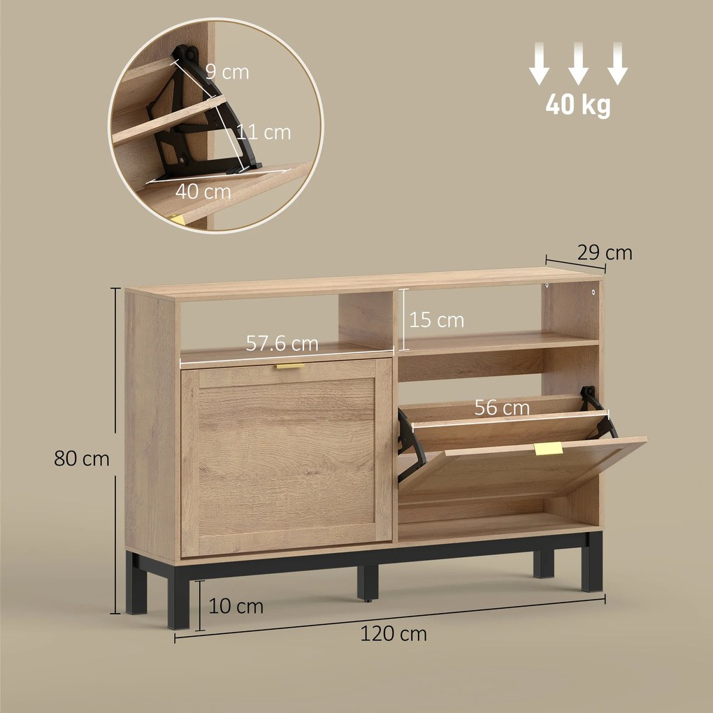 HOMCOM dulap pantofi compact | Aosom Romania