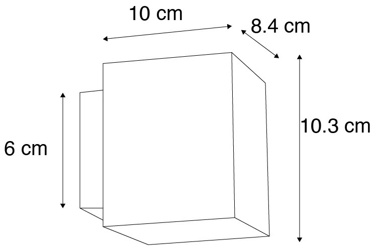 Aplică de perete pătrată albă - Sola